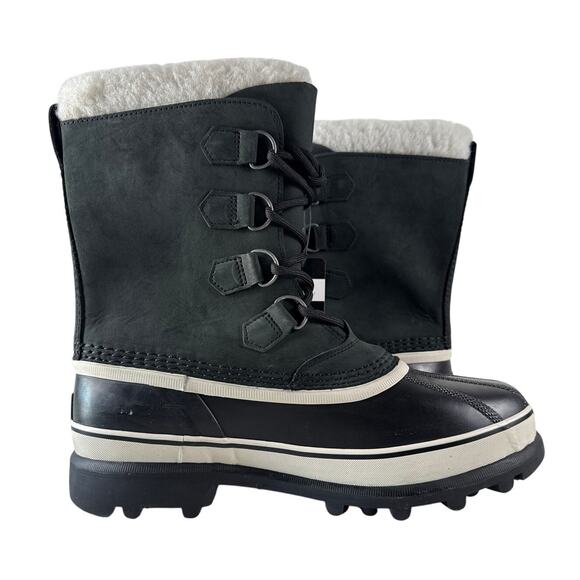 Sorel Caribou Winter Snow Boots Womens 10.5 Waterproof Leather Insulated Black - Picture 6 of 13